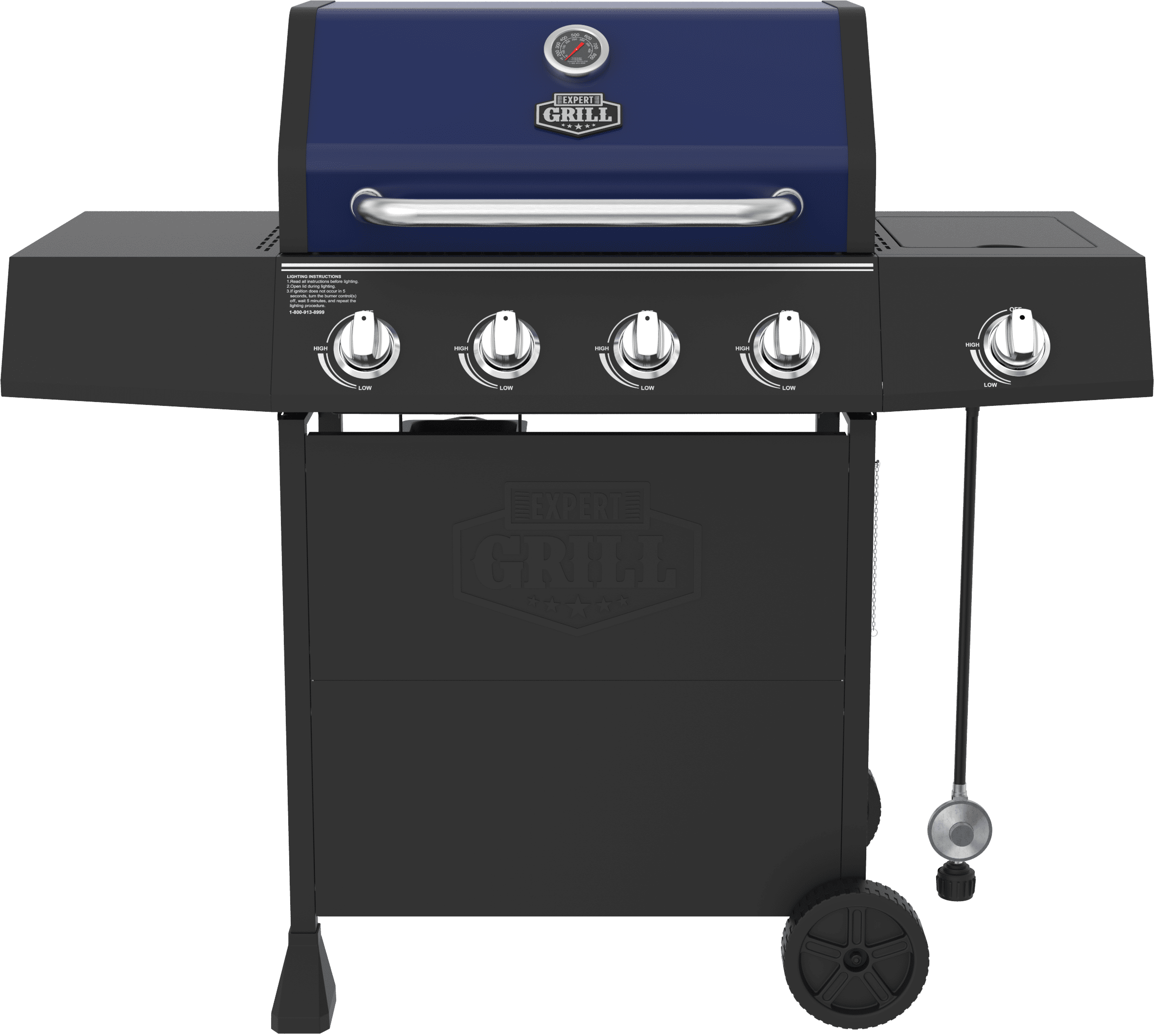Expert Grill 4 Burner with Side Burner Propane Gas Grill in Red, 60,000 BTUs