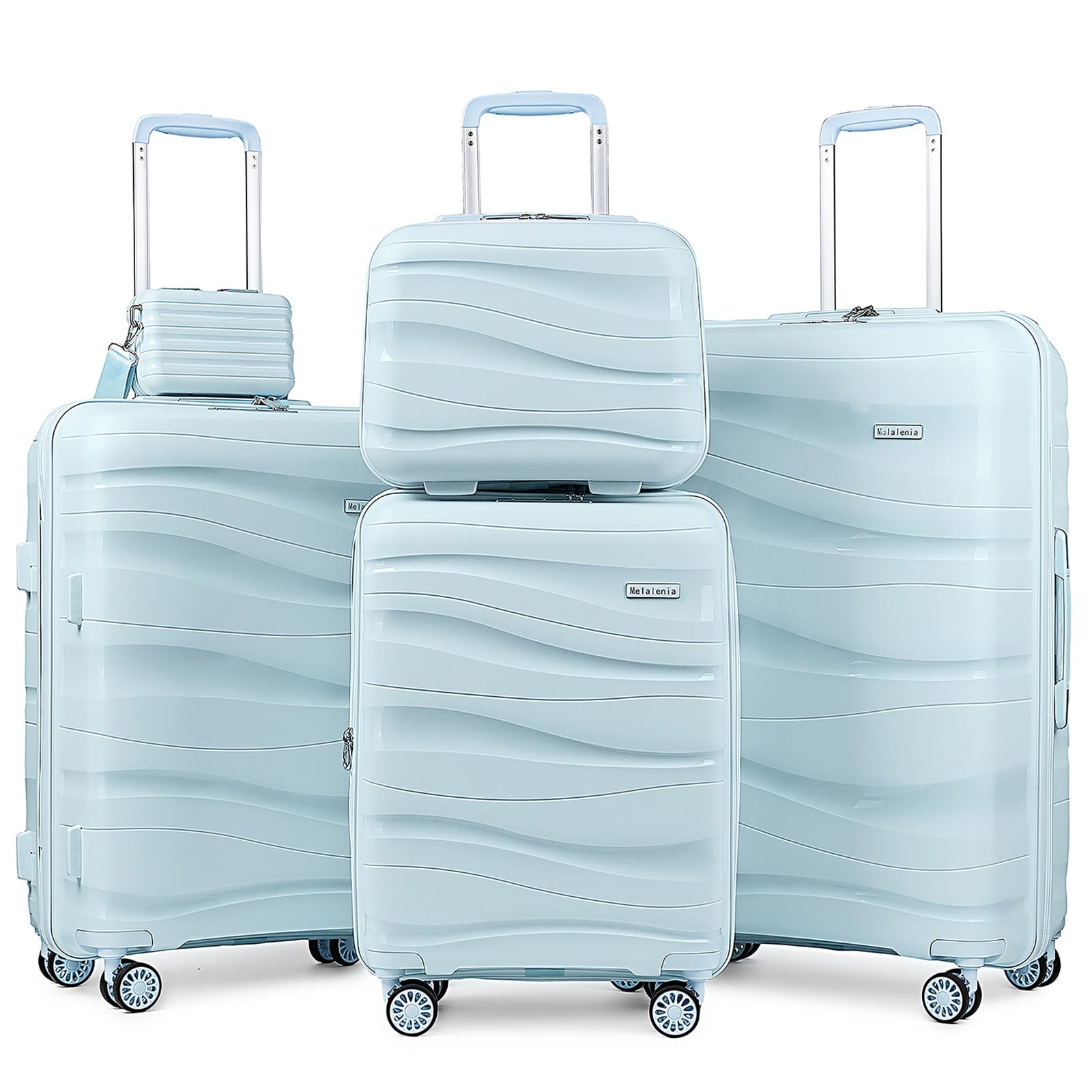 Melalenia - 5 Luggage Sets PP Hardside Spinner Luggage - (Expandable Carry-on Suitcase20