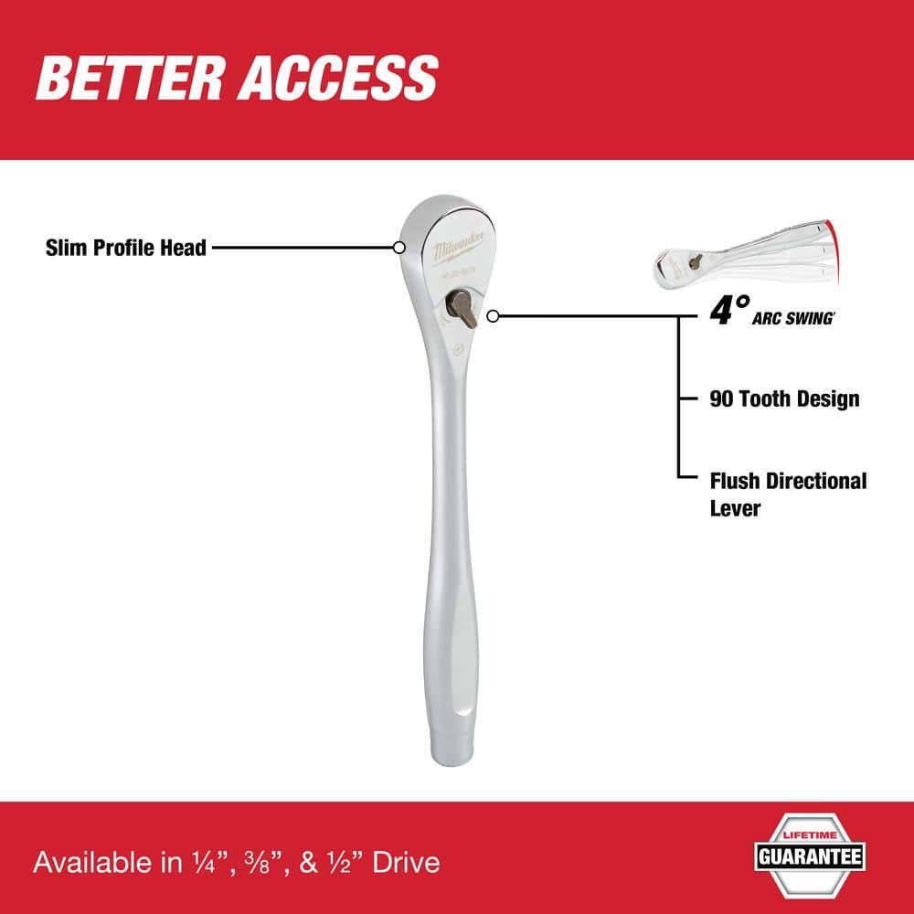 1/2 in. Drive SAE/Metric Ratchet and Socket Mechanics Tool Set with 1/2 in. Drive 18 in. Extended Ratchet (48-Piece)