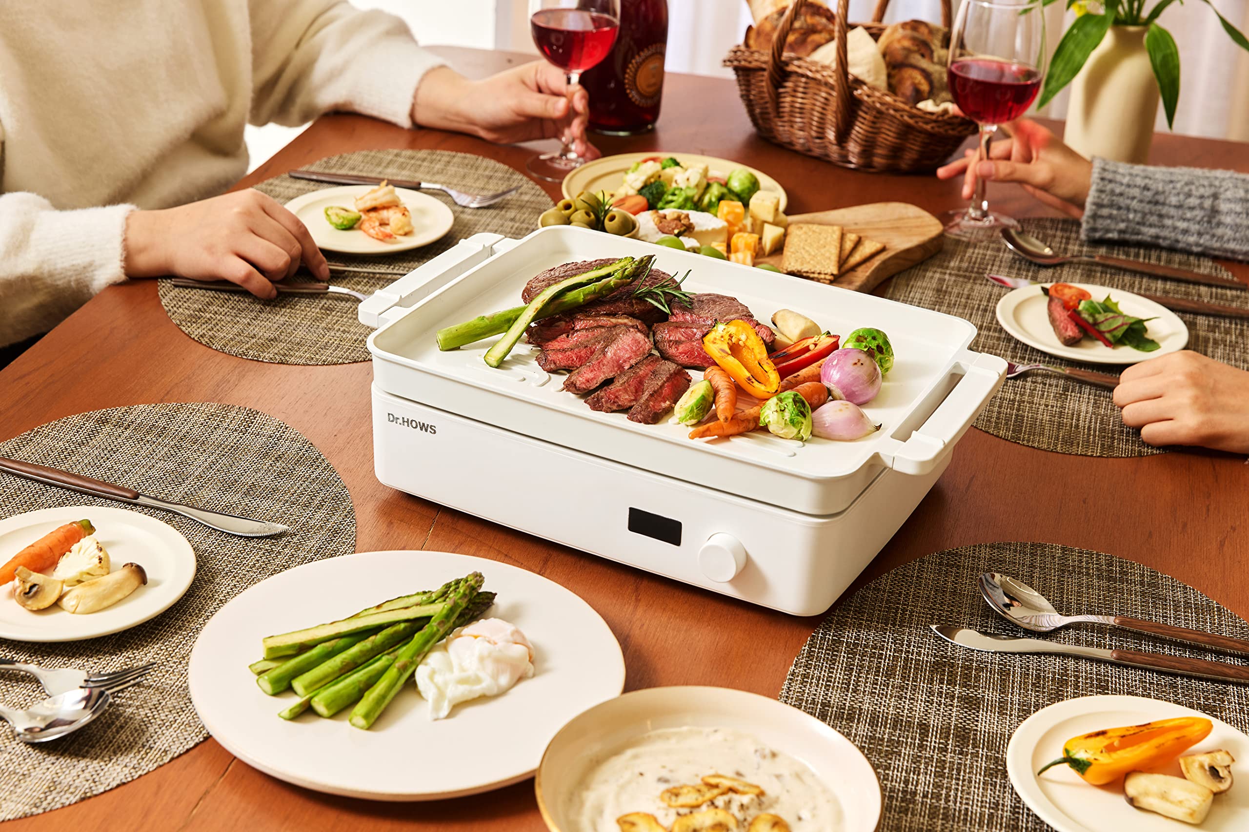 Dr HOWS Electric Skillet Rectangle Nonstick