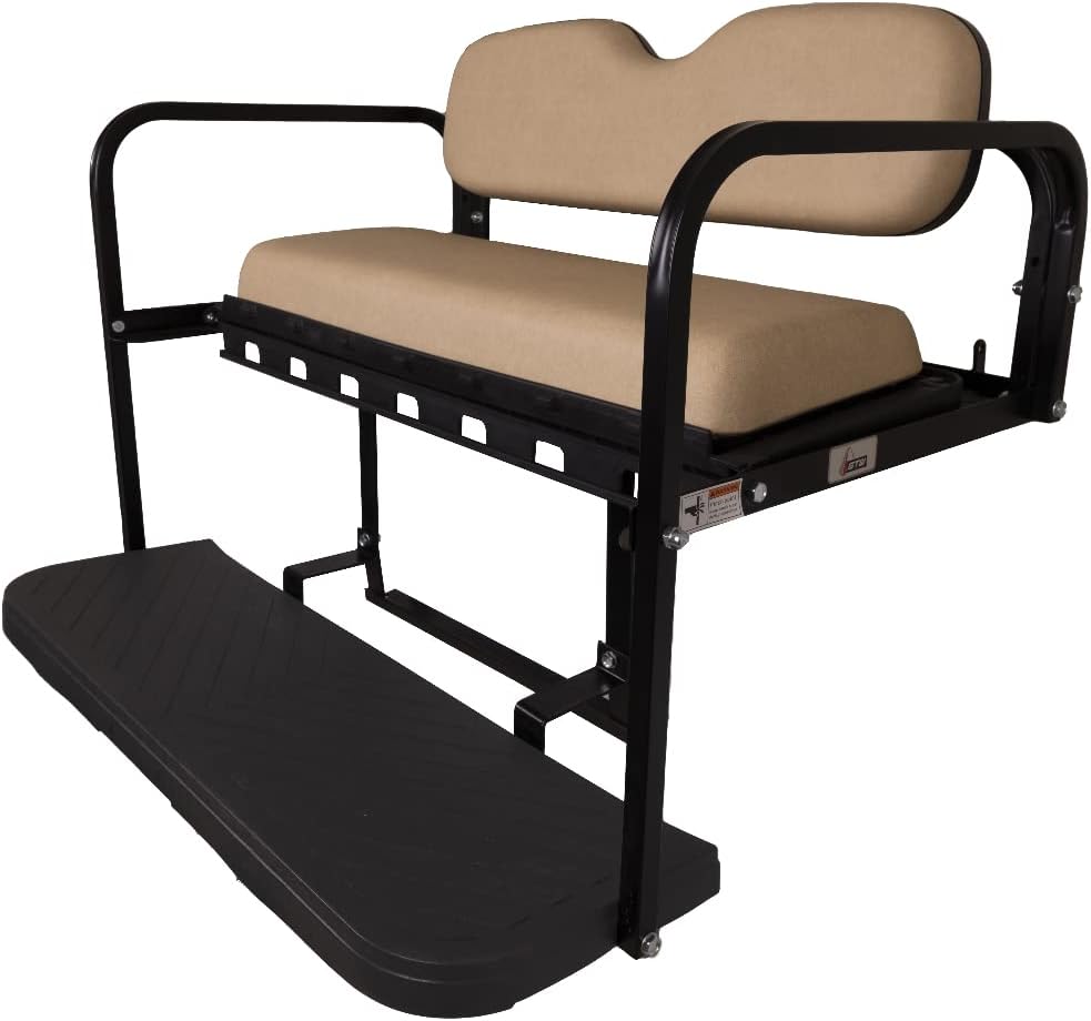 MACH3 Club Car Precedent/Tempo/Onward Golf Cart Rear Seat Kit with Steel Frame | Compatible with 2004-Up Models (Buff)