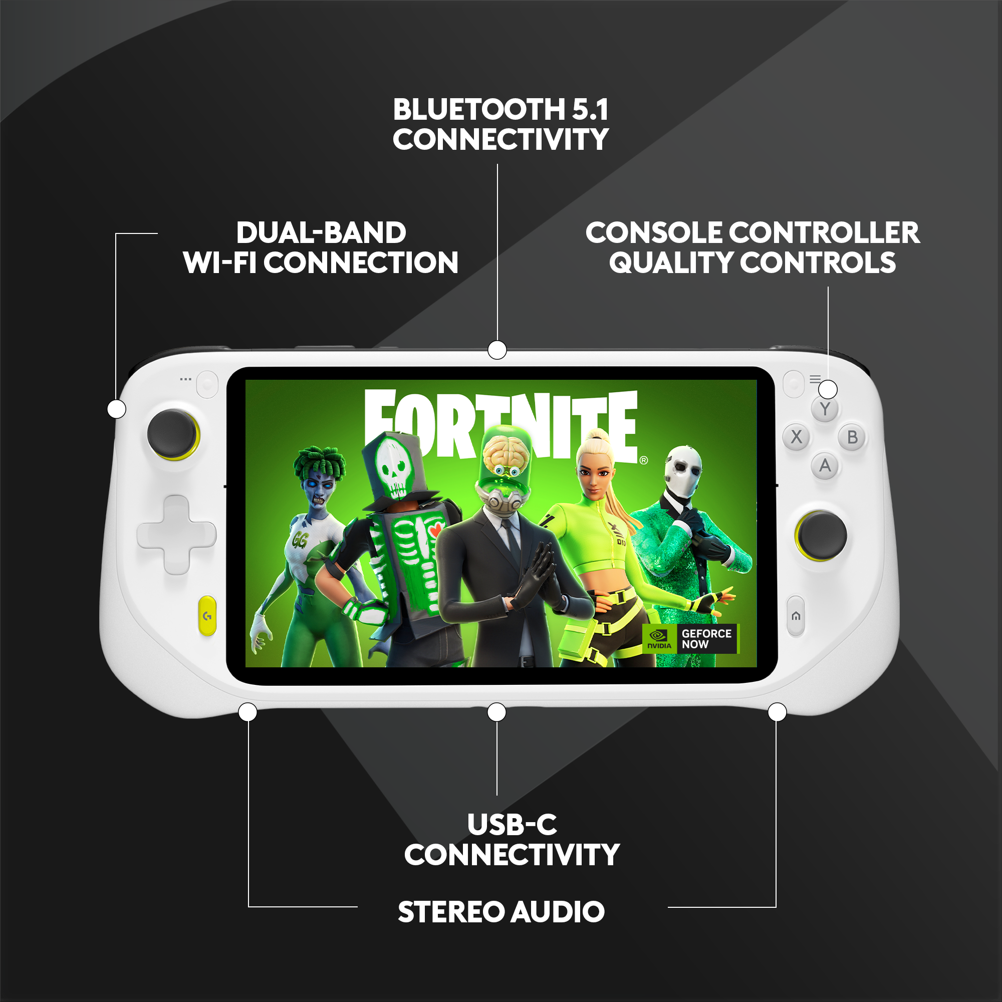 Logitech - G CLOUD Gaming Handheld Console - White