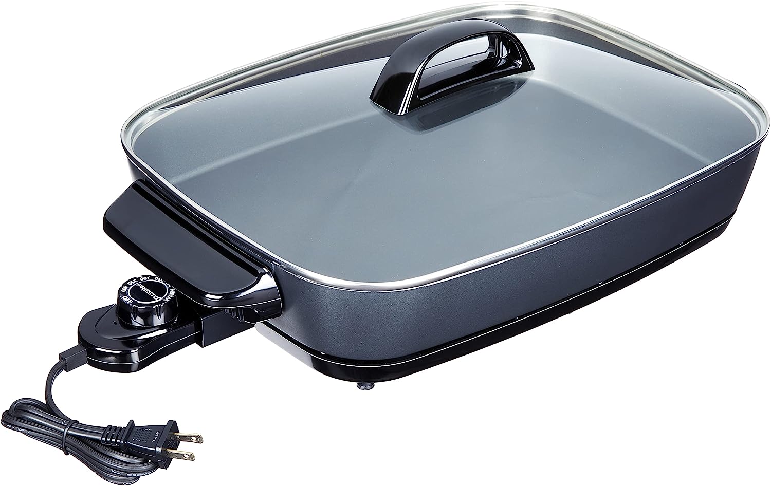 06858 Slimline Skillet with Glass Cover Electric, 16 Inch, Black