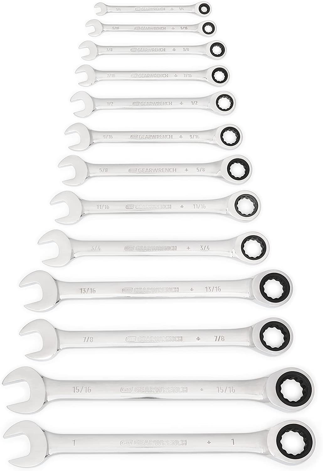 GEARWRENCH 12 Point Ratcheting Combination Wrench Set