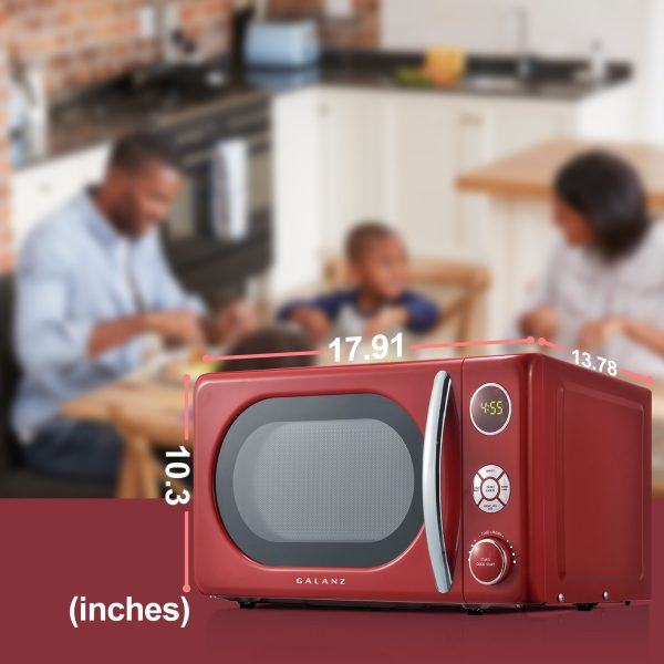 0.7 cu ft Retro Red Microwave Oven