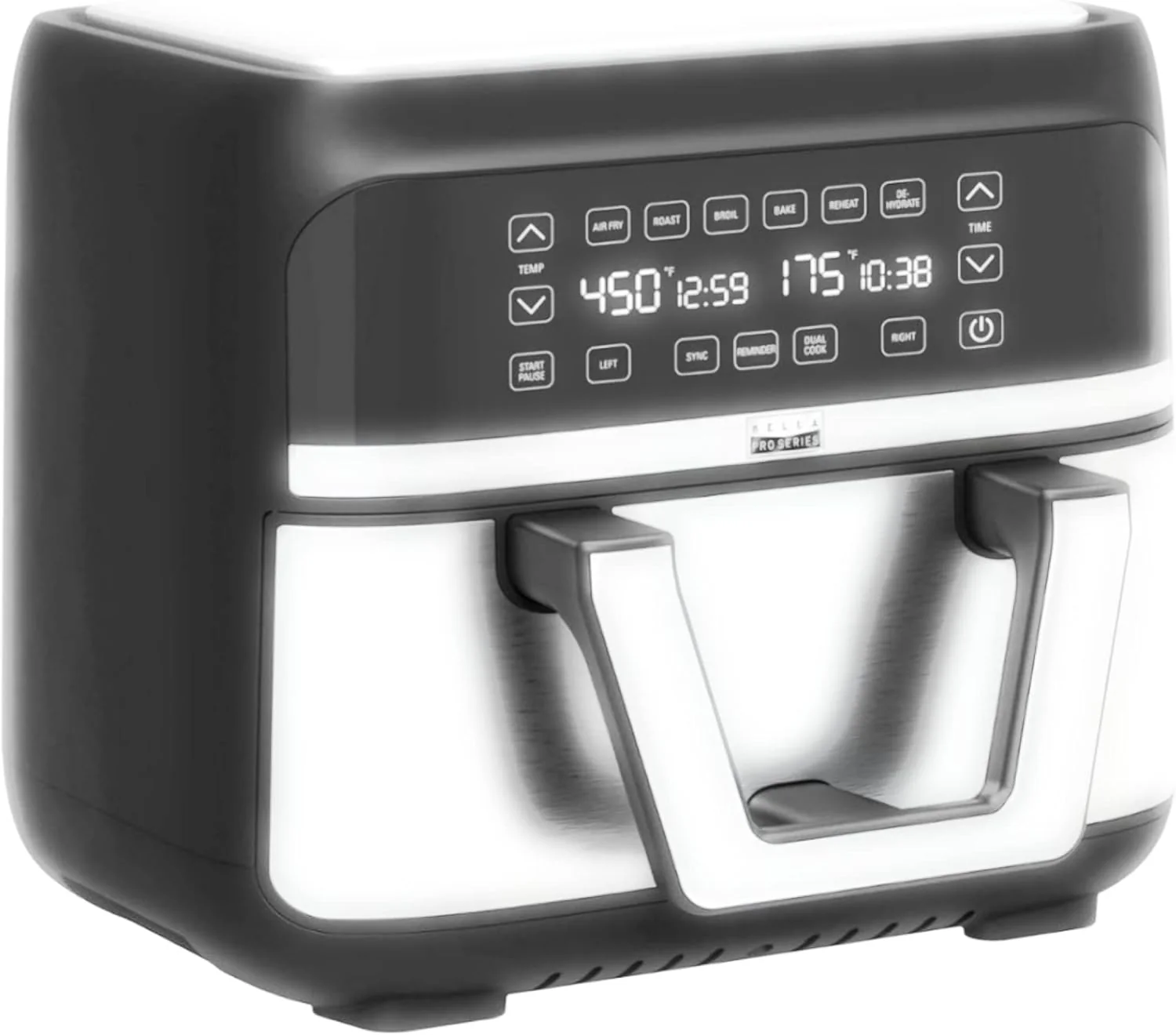 Bella Pro Series - 9-qt. Digital Air Fryer with Dual Flex Basket - Stainless Steel