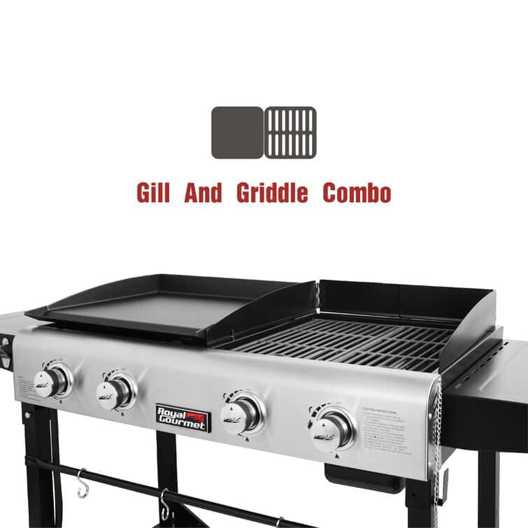 4   Burner Flat Top Liquid Propane 48000 BTU Gas Grill