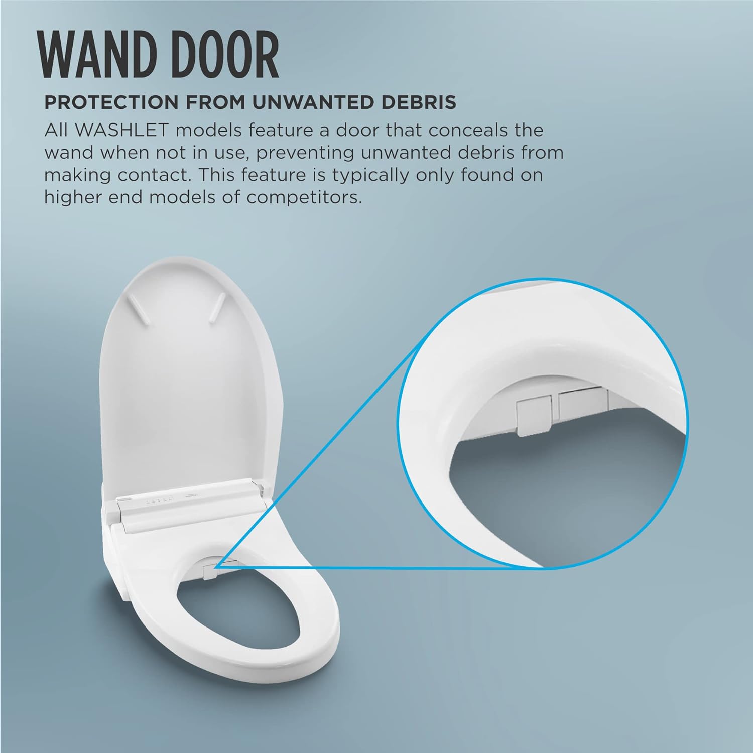 C5 Electronic Bidet Toilet Seat with and + Wand Cleaning, Elongated, Cotton White