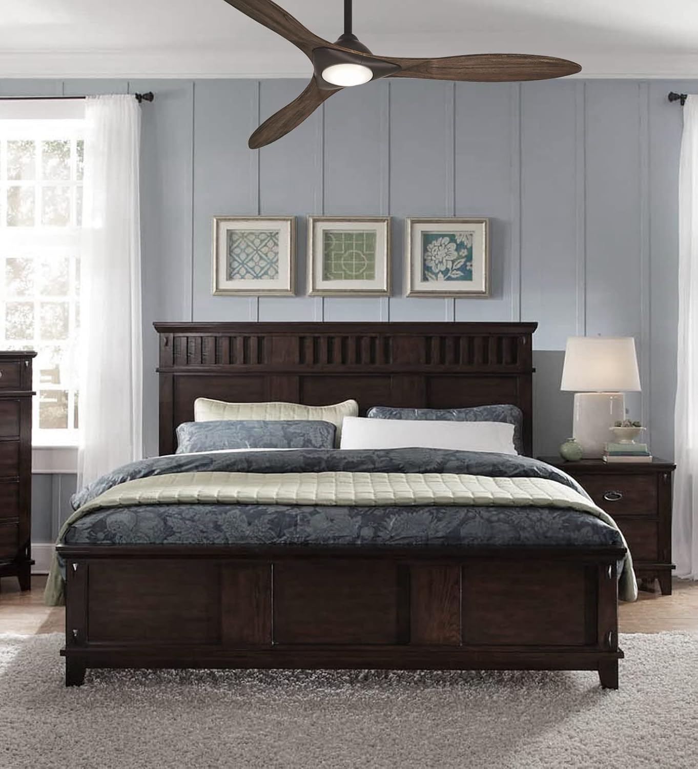 Minka-Aire Sleek 60′′ Ceiling Fan, Soft Brass/White, LED, Smart Remote/App Control, Energy Star Certified