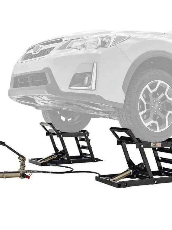 Black Widow Hydraulic Car Lift with Ramp – 3,000 lb. per pair Capacity