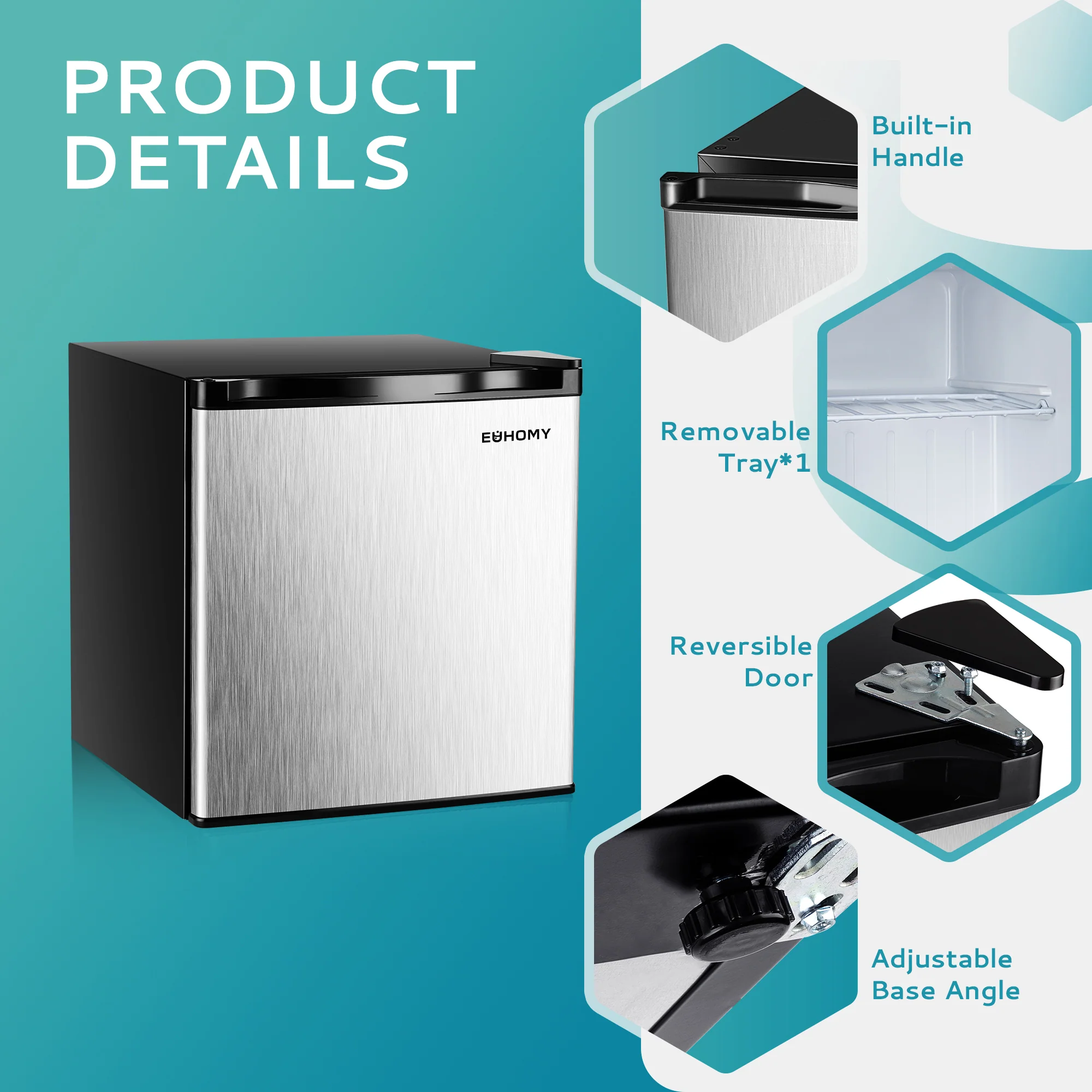 EUHOMY Compact Mini Freezer, Upright freezer Rapid Cooling