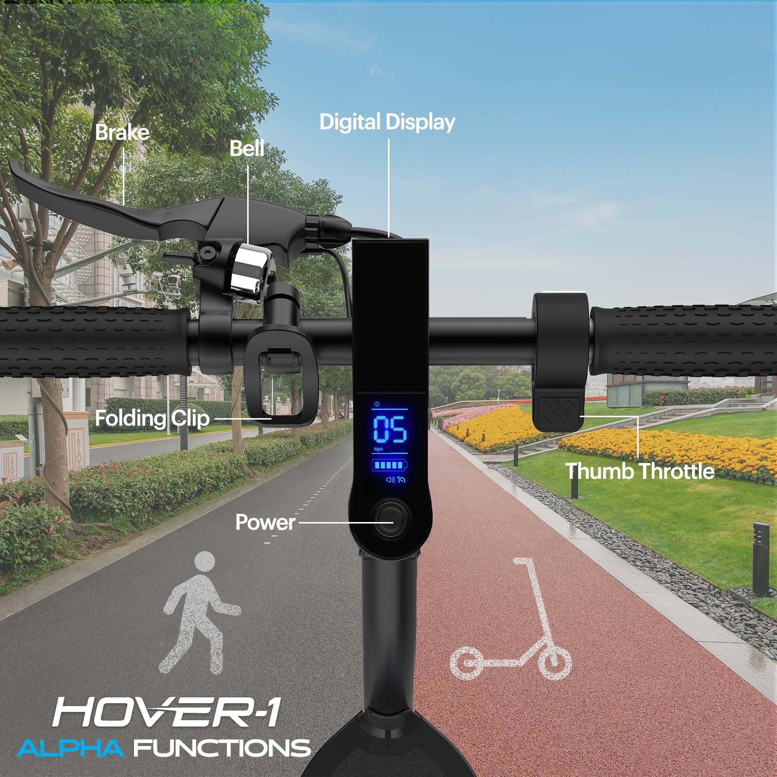 Hover 1 Electric Scooter Display High Grip