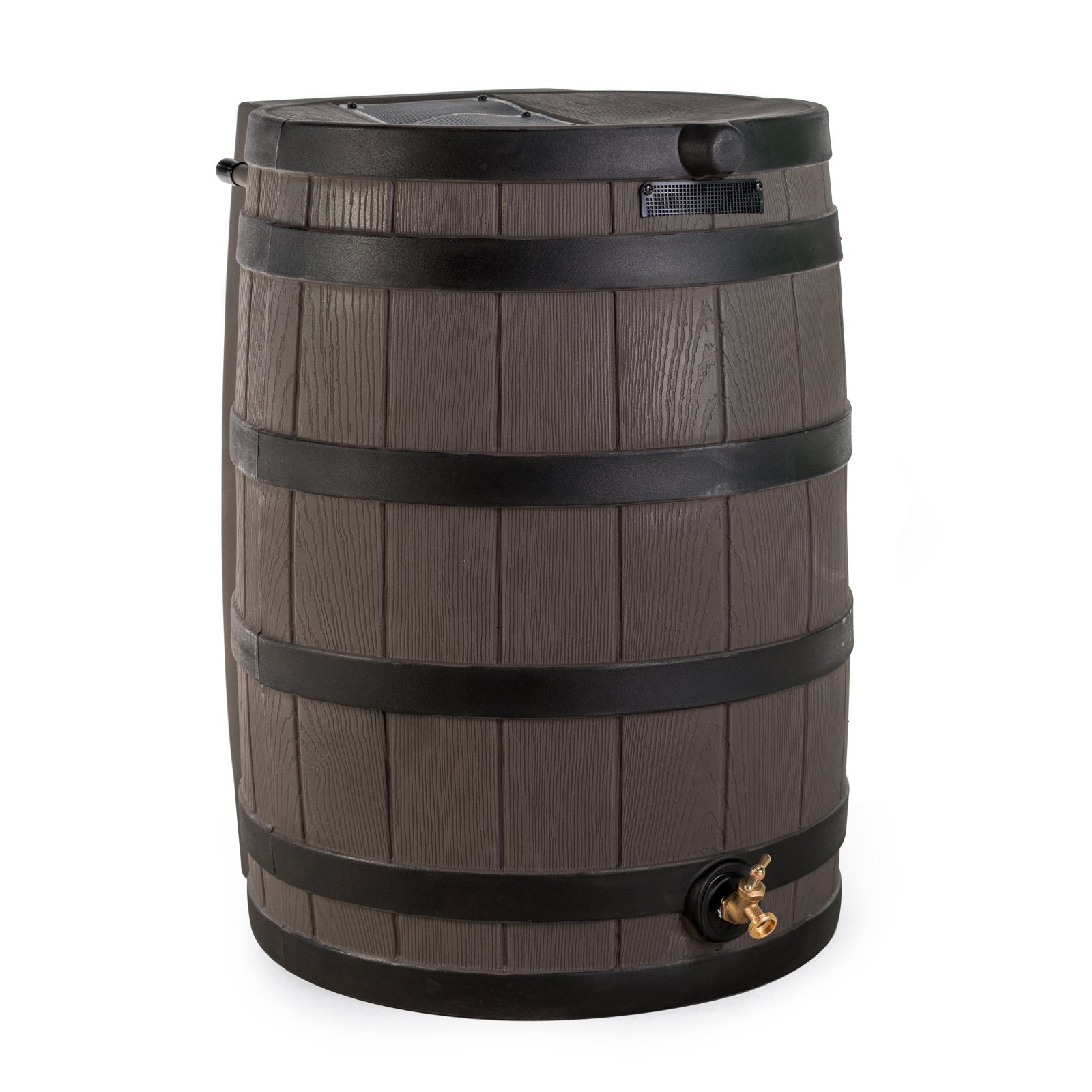 50 Gallon  Darkened Rib Rain Barrel, Green