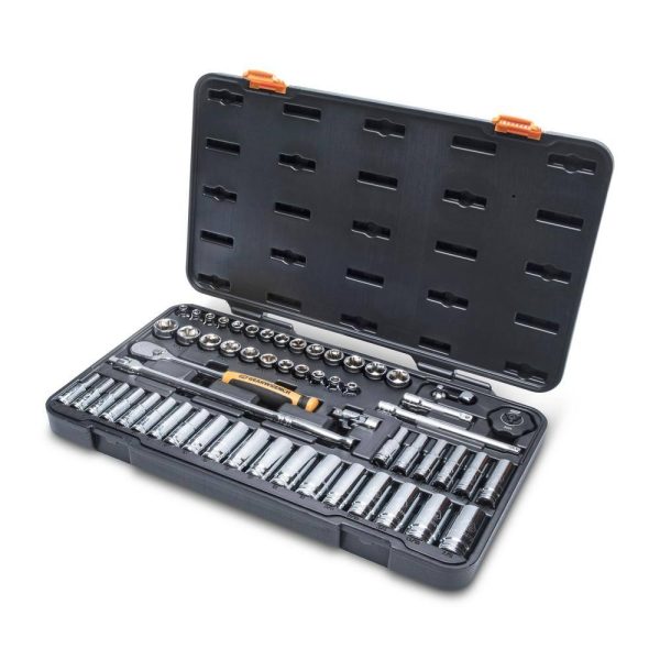 1008066262 3/8 in. Drive 90-Tooth 6-Point Standard and Deep SAE/Metric Mechanics Tool Set (58-Piece)