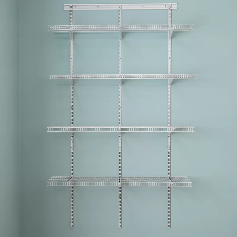 2845 ShelfTrack 16.75 in. D x 48 in. W x 80 in. H White Wire Utility Steel Closet System Kit
