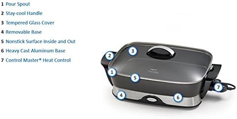 06857 16-inch Electric Foldaway Skillet, Black