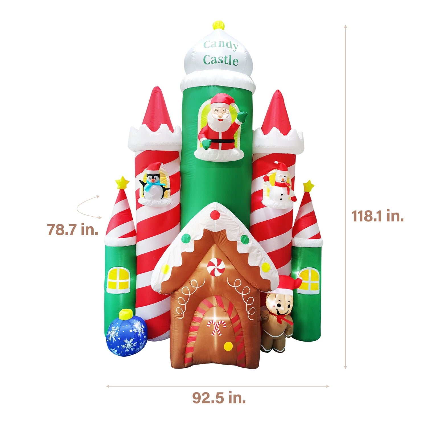 Fraser Hill Farm 10ft Inflatable Candy Castle w/ Lights