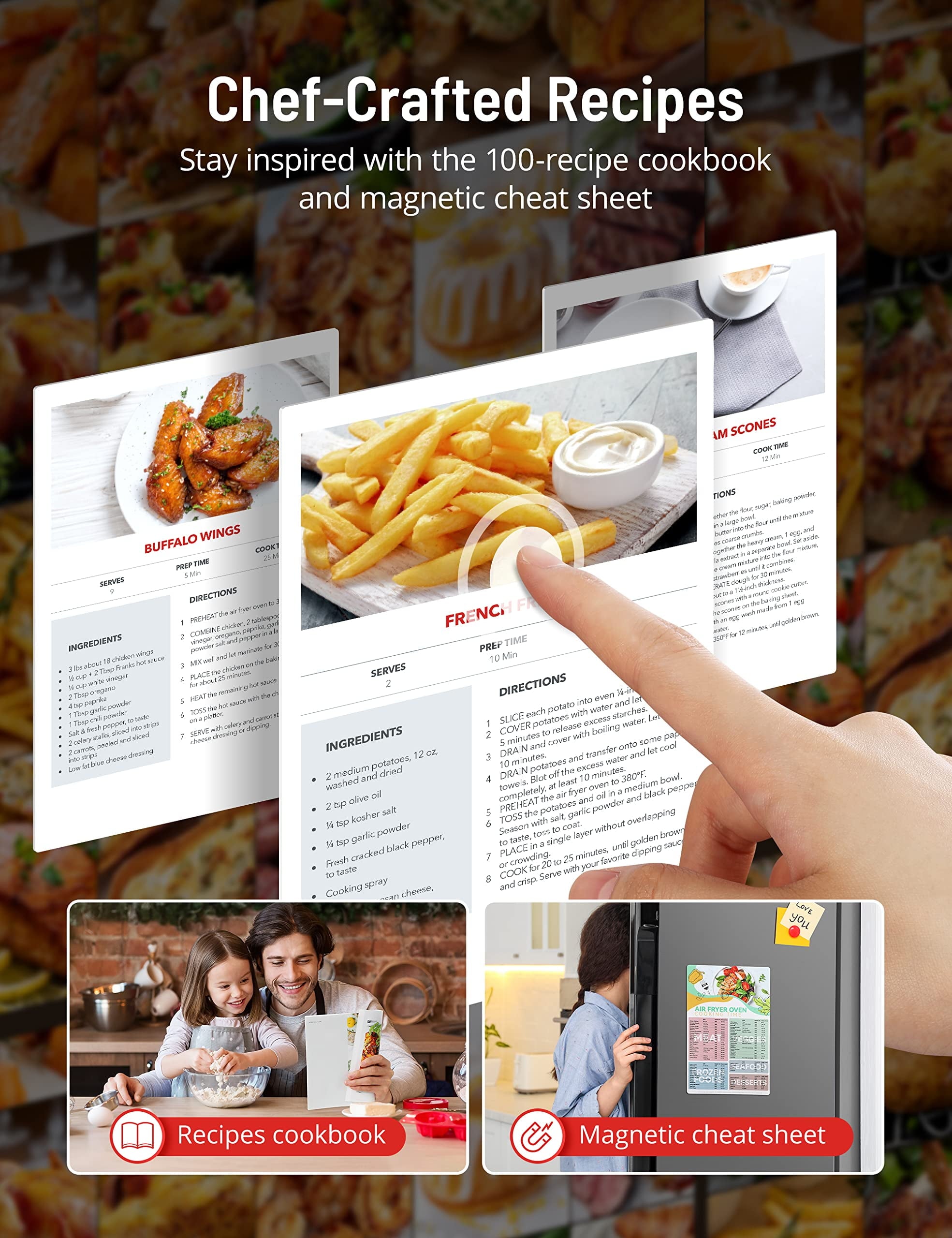 TaoTronics Air Fryer, 26 QT Extra Large Capacity Toaster Oven 24 in 1 Combo, 1700W, Stainless Steel