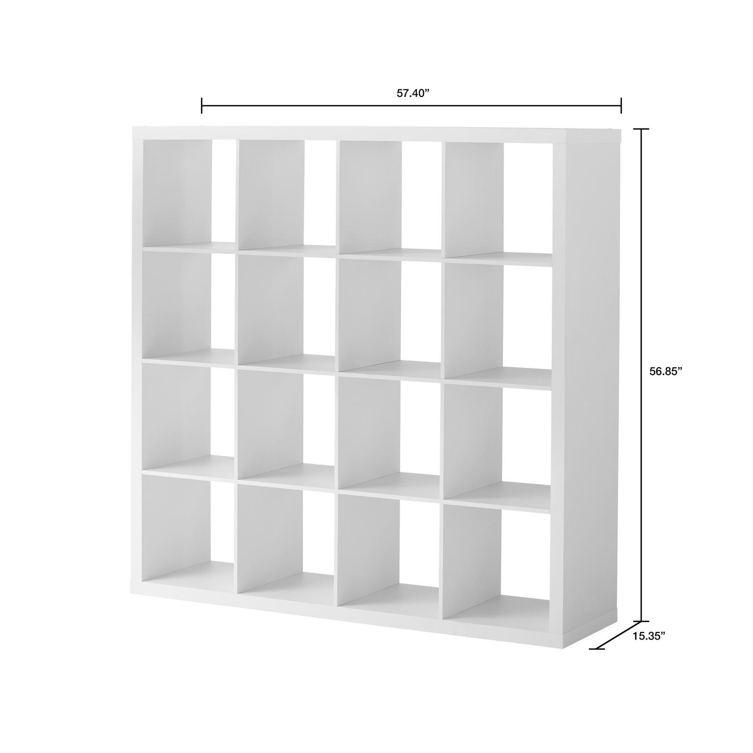 Better Homes and Gardens 16-Cube Storage Organizer, White Texture