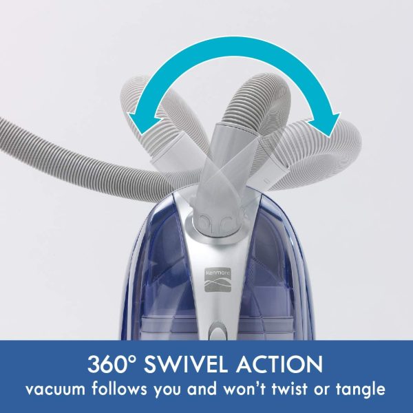 10701 Pet Friendly Lightweight Bagless Compact HEPA Canister Vacuum with Pet Turbine Brush, Variable Mode, Telescoping Wand, Retractable Cord, Ultra Plush Nozzle and 3 Cleaning Tools-Blue