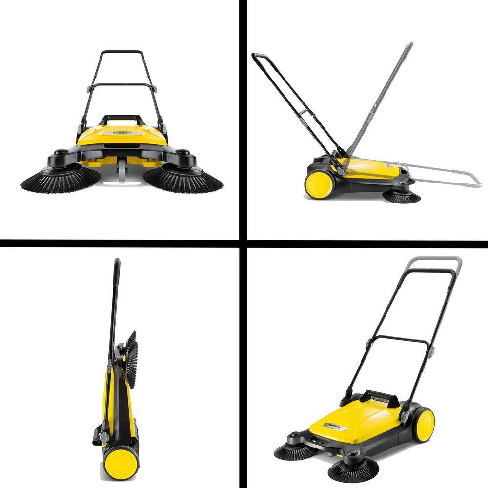 1.766-361.0 S 4 Twin Walk-Behind Outdoor Hand Push Sweeper 5.25 Gal. Capacity