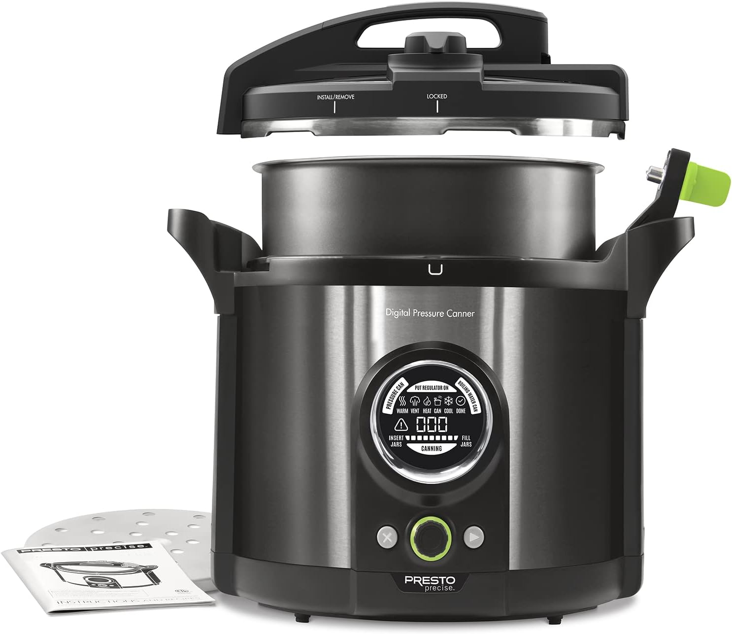 Presto 12-Quart Programmable Electric Pressure Canner, Stainless Steel, Black Finish