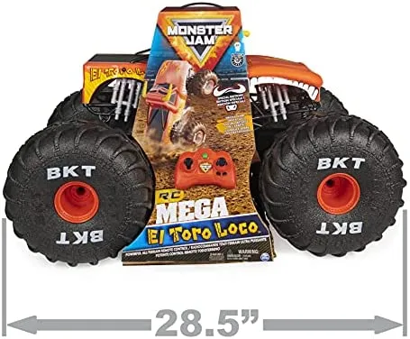 Monster Jam, Official Mega Grave Digger All-Terrain Remote Control Monster Truck with Lights