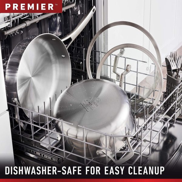 13-Piece Pots and Pans Set, Stainless Steel Kitchen Cookware with Stay-Cool Handles and Steamer Insert, Dishwasher Safe, Silver