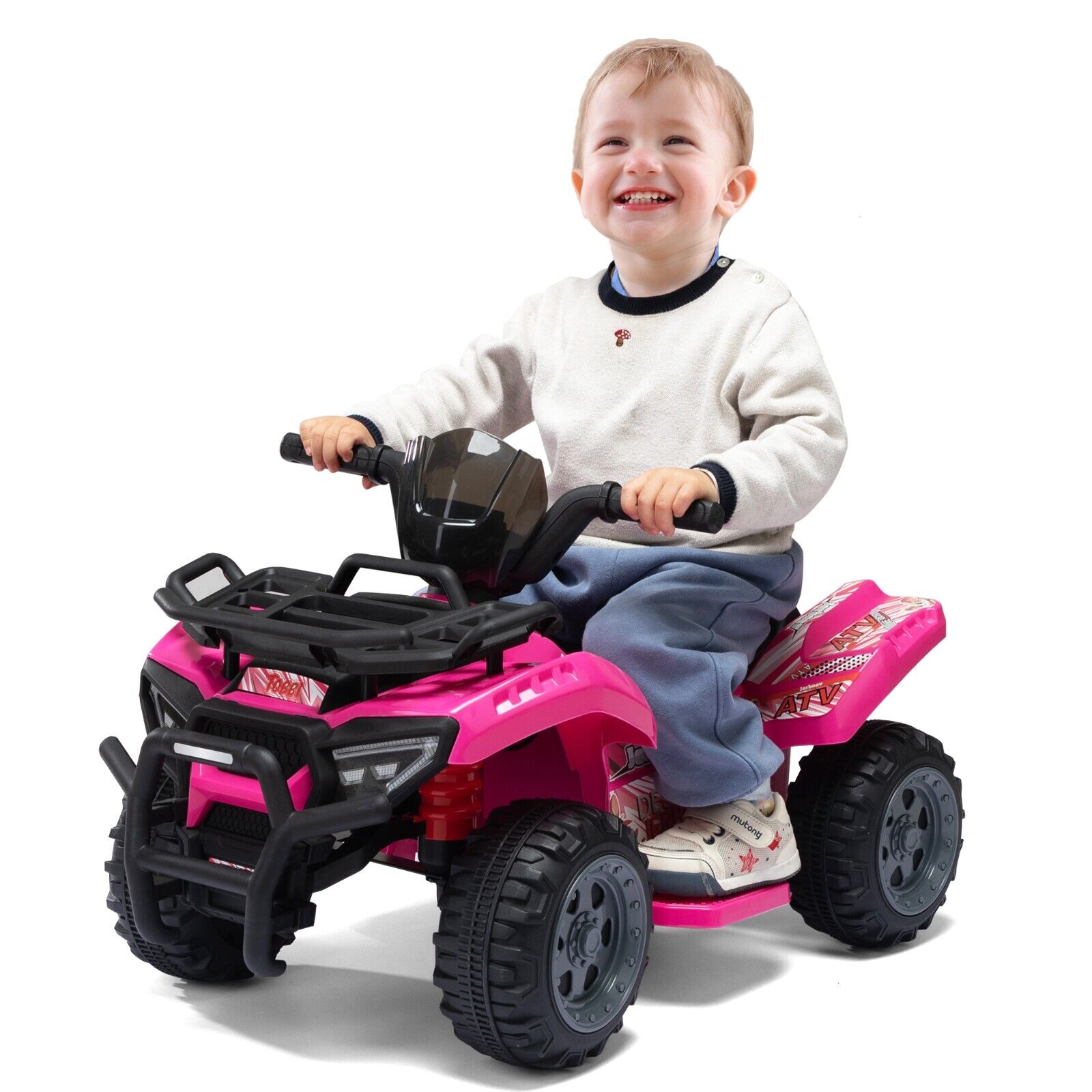TOBBI Kids ATV Quad 4 Wheeler 6V Kids Ride On Toy Kids Electric Car with Music