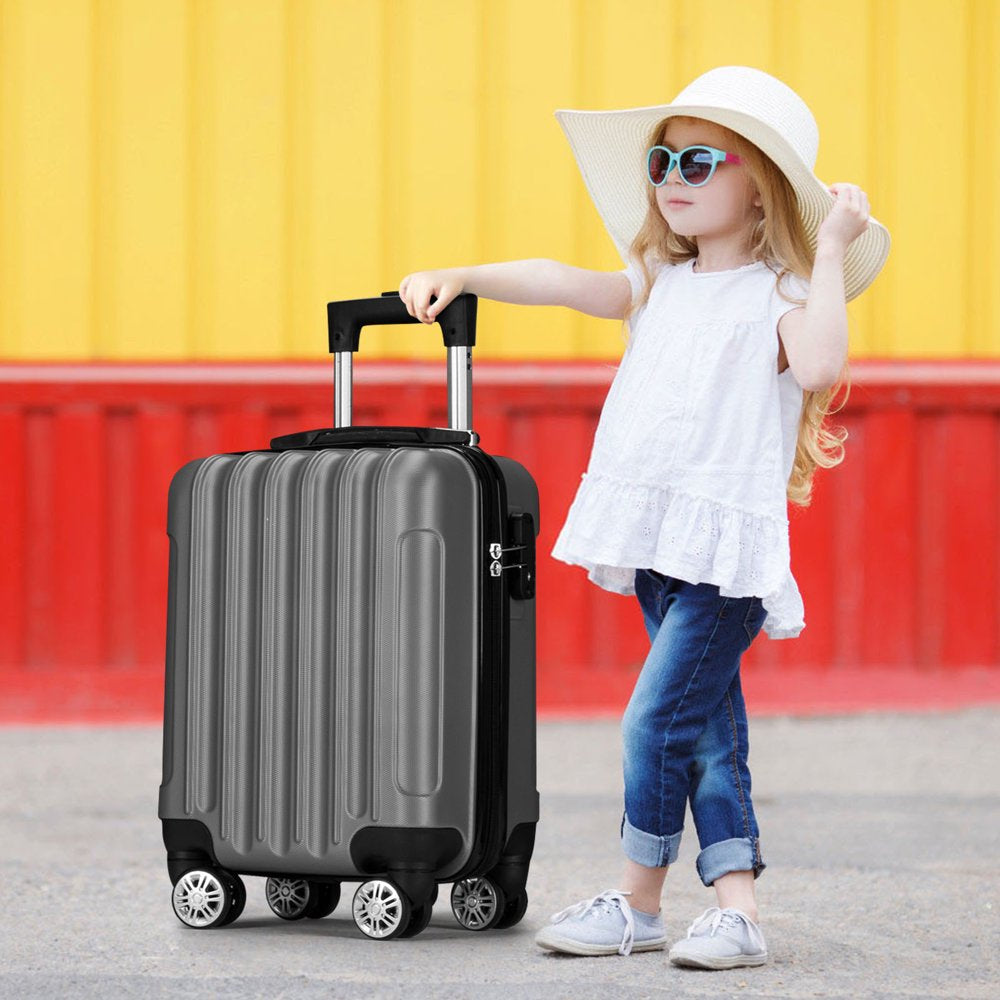 Zimtown 4 Piece Luggage Set, ABS Hard Shell Suitcase Luggage Sets Double Wheels with TSA Lock