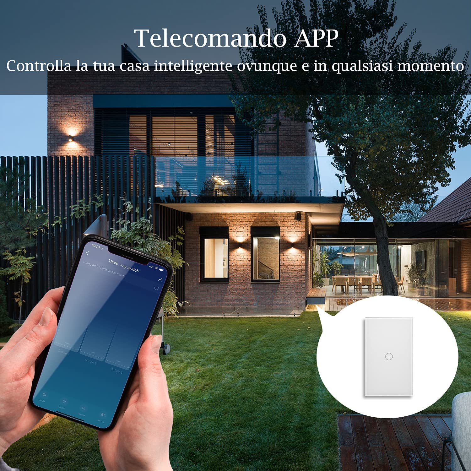 Jinvoo Smart 3-Gang Wall Light Switch, Touch Panel, Alexa & Google Home Compatible, No Hub Needed, 2-Pack, Black