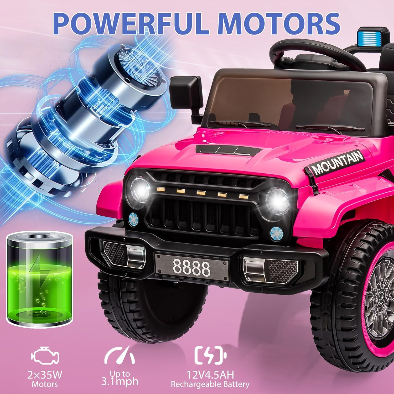 Kids Ride on Truck Car, 12V Battery Powered Electric Car W/Parent Remote Control