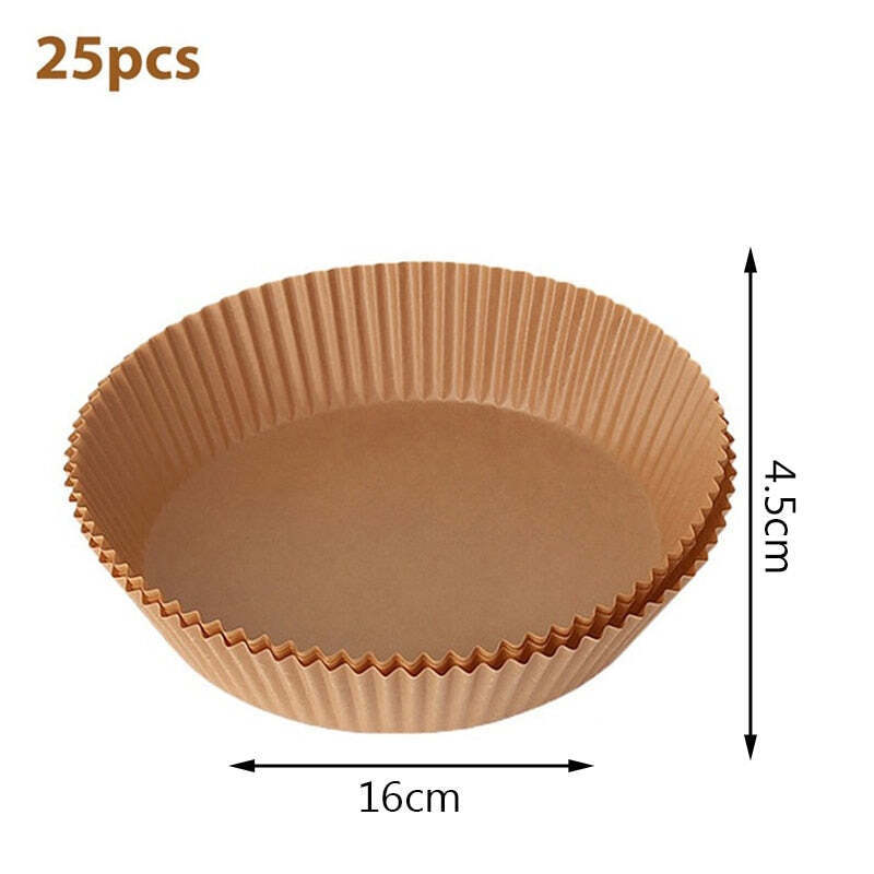 EcoLife 50 PCS Non-stick Air Fryer Disposable Paper Liners – Waterproof, Oil-proof Parchment for Baking & Roasting