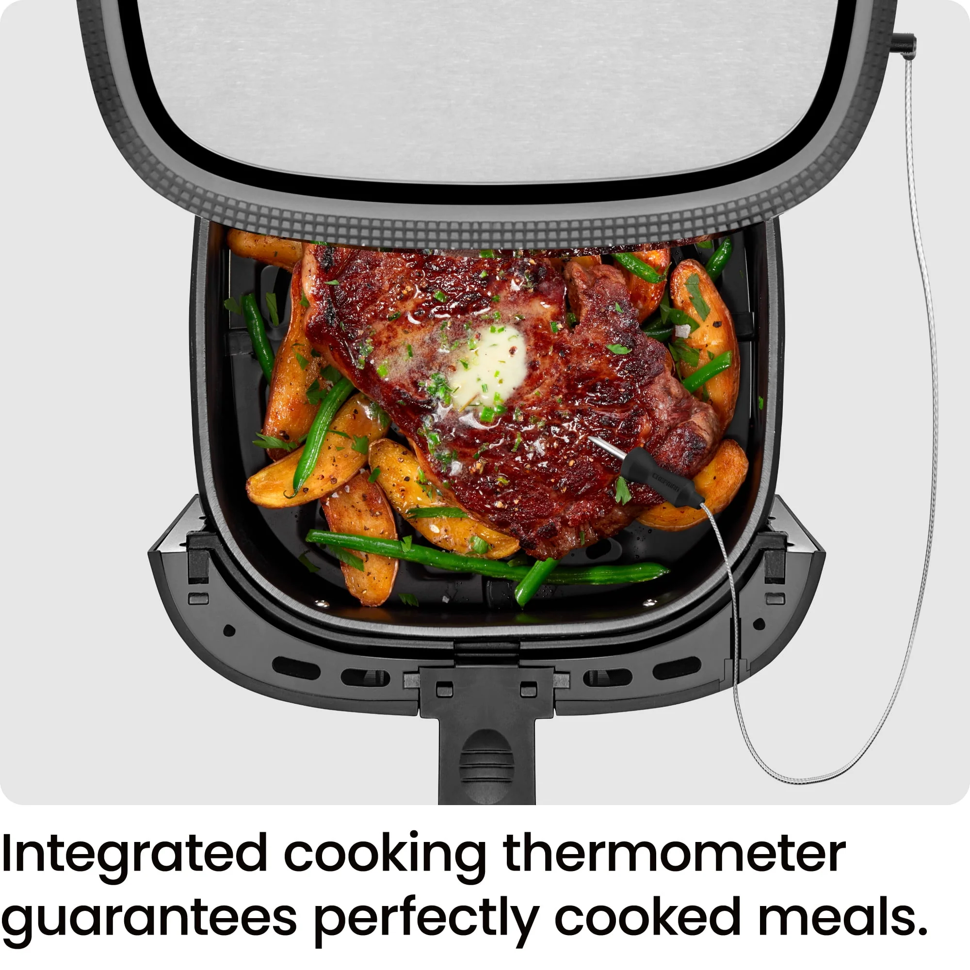 Chefman ExacTemp 5 Qt. Digital Air Fryer with Temperature Probe - Stainless Steel, New