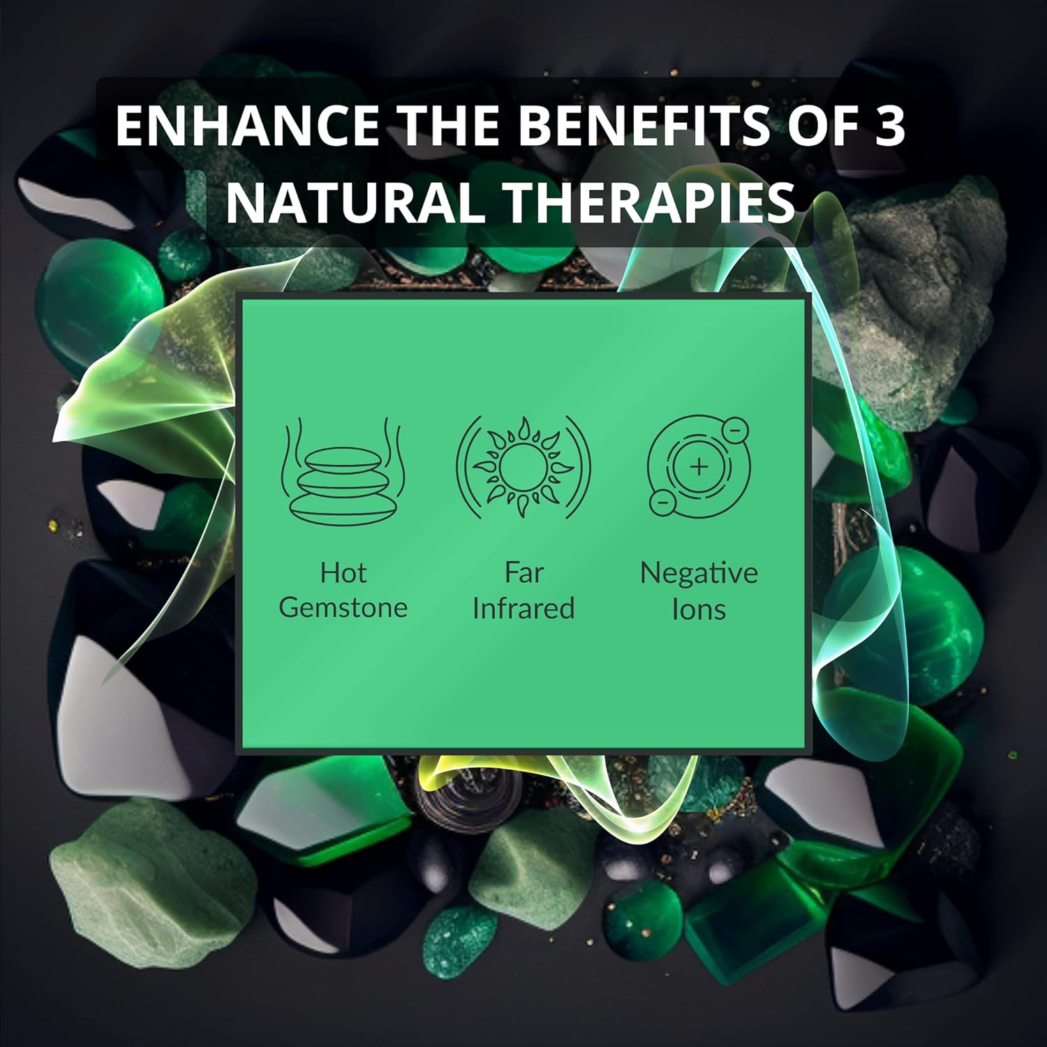 HealthyLine Far Infrared Heating Pad - Hot Stones Jade Tourmaline - Negative Ions - Mesh JT Mat Full 7224 Soft Light InfraMat Pro®