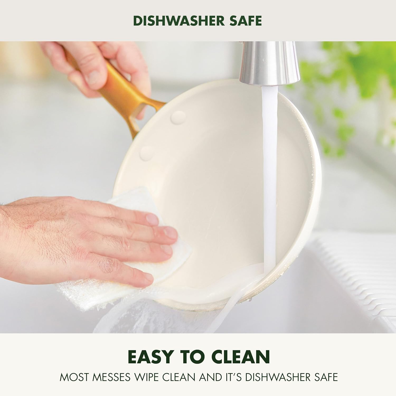 Reserve Hard Anodized Healthy Ceramic Nonstick 10 Piece Cookware Pots and Pans Set, Gold Handle, PFAS-Free, Dishwasher Safe, Oven Safe, Black