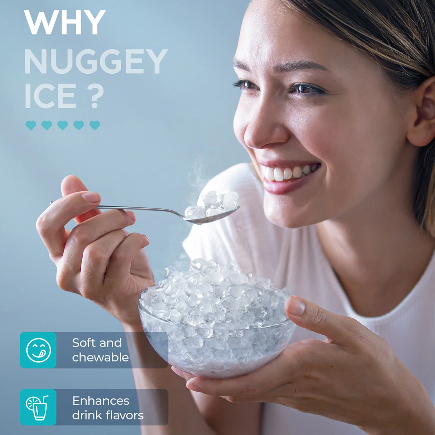 EUHOMY Commercial Under Counter Nugget Ice Maker Machine