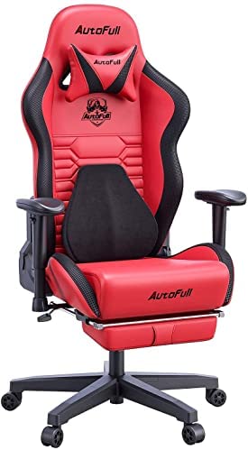 AutoFull Gaming Office Desk Ergonomic Lumbar Support, Racing Style PU Leather PC High Back Adjustable Swivel Task Chair