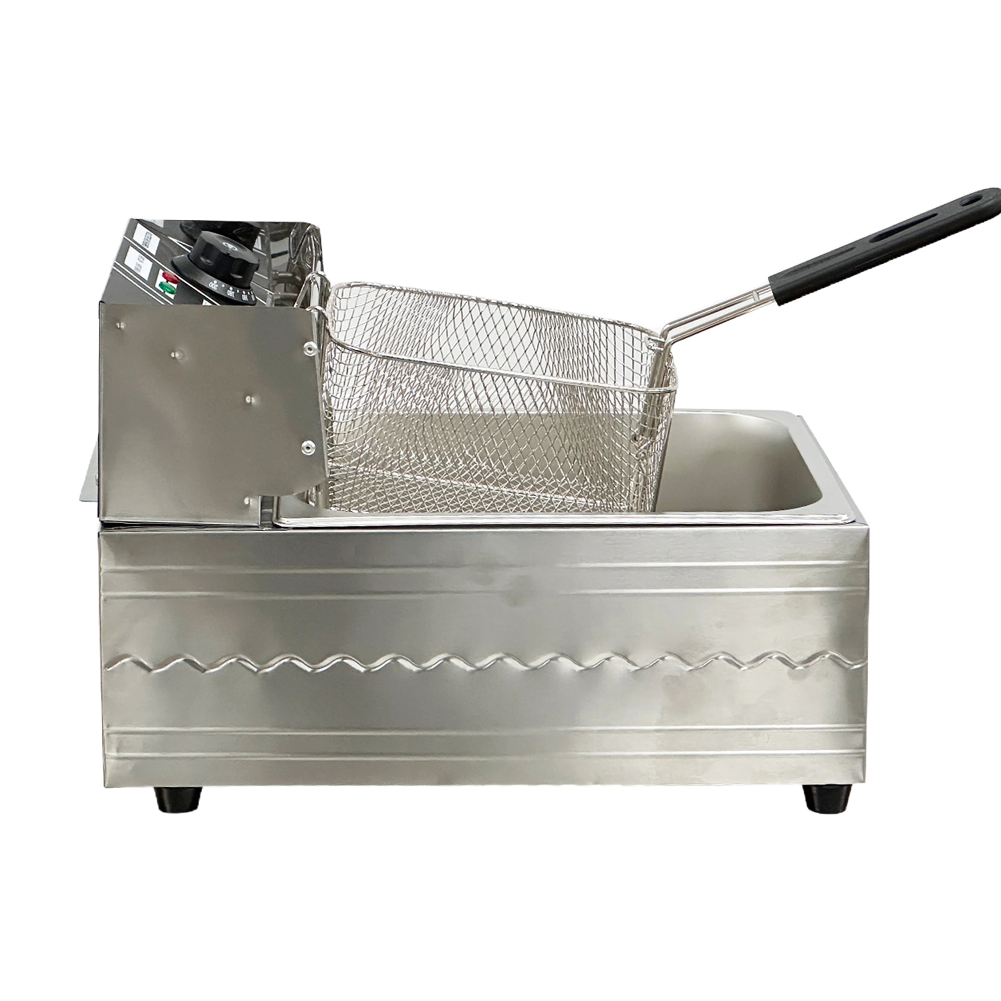 1600W Electric Deep Fryer, Stainless Steel Countertop Fryer Large Capacity, Thickening Multi-functional Fryer Commercial Single-chamber 2.5 Gallon