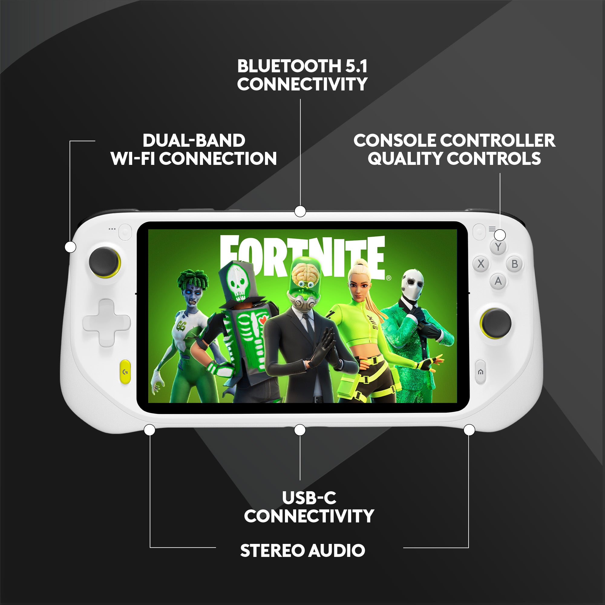 Logitech - G CLOUD Gaming Handheld Console - White