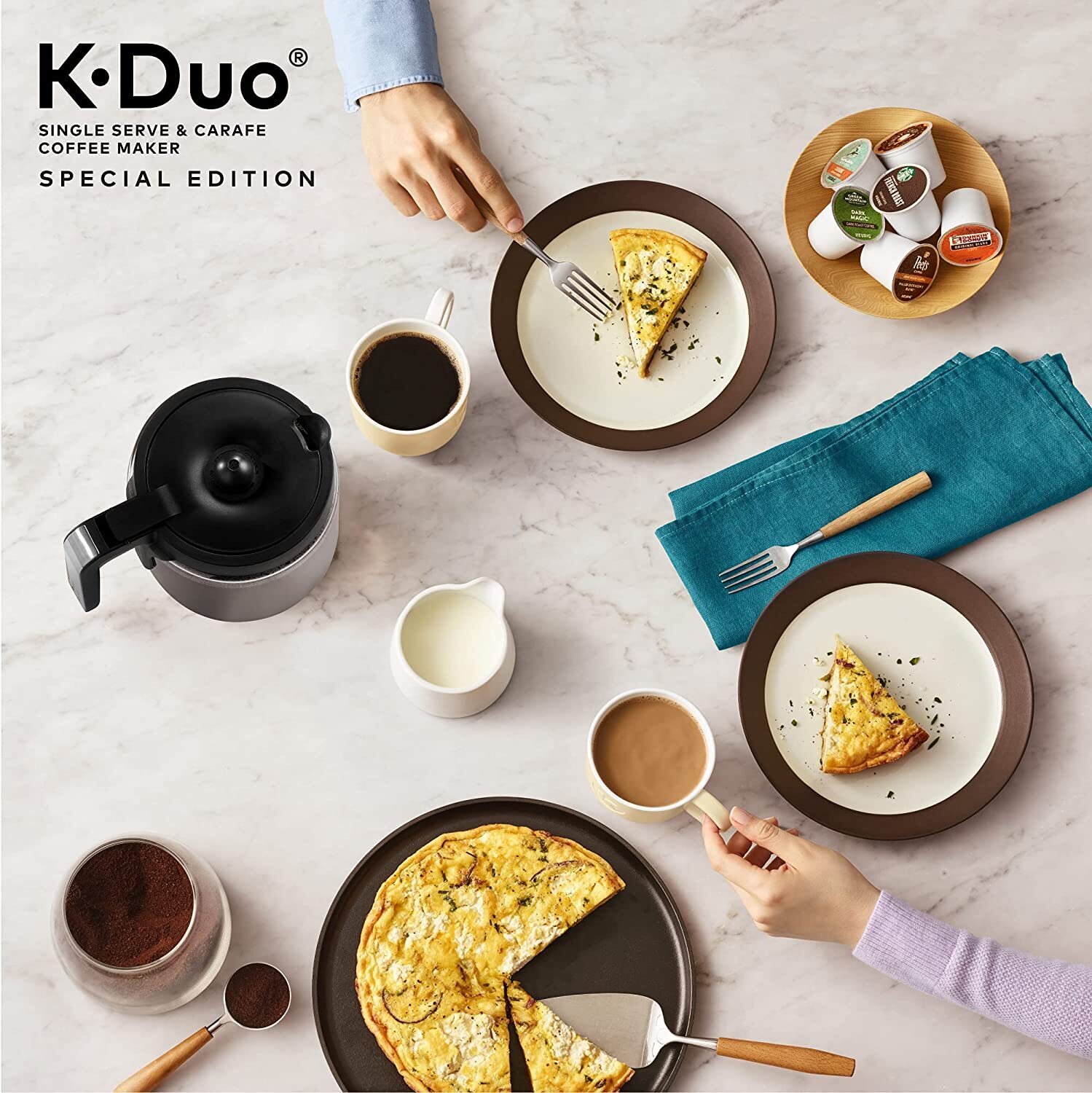 K-Duo Coffee Maker by Keurig, Single Serve & 12-Cup Carafe, Compatible with K-Cup Pods & Ground Coffee, Black