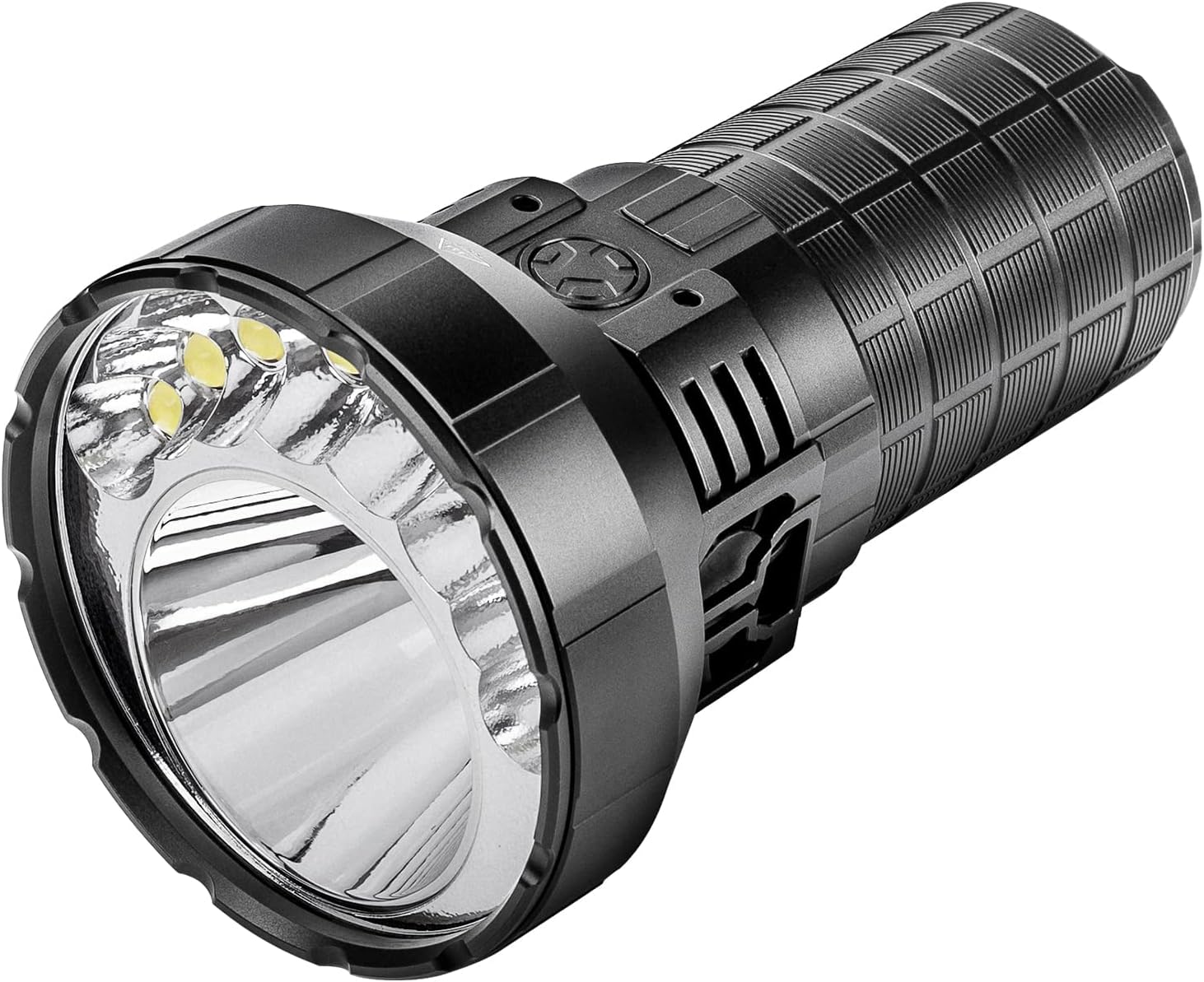 MR90 Rechargeable Flashlight 50000 Lumens, Super Bright Flashlights with Cree XHP 70.2 LEDs Long Beam Distance 1586 Meters, Tactical Torch for Camping and Hiking