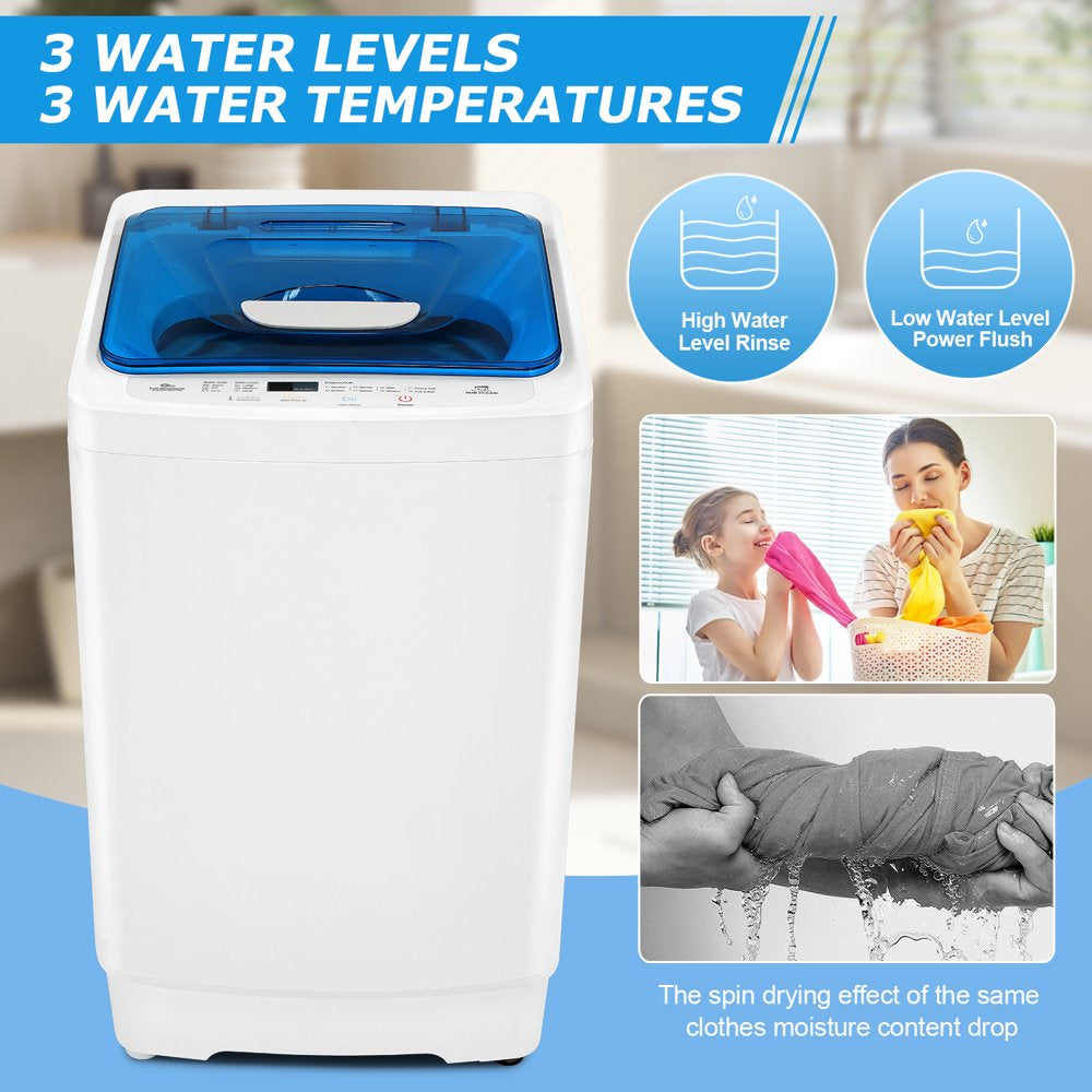 Tikmboex 17.8LBS Portable Washing Machine with 8 Programs 3 Water Temperatures 3 Water Levels Selection