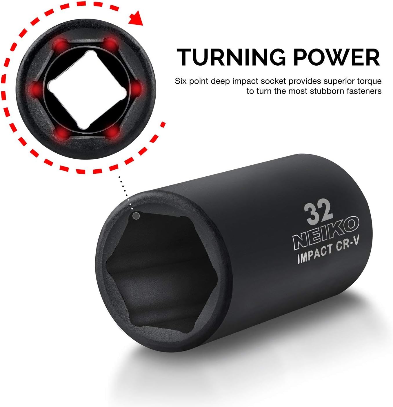 Chrome Vanadium Impact Socket Set 1/2′′ Drive, 65-Piece, SAE & Metric, Deep & Shallow, Includes Adapters & Ratchet Handle