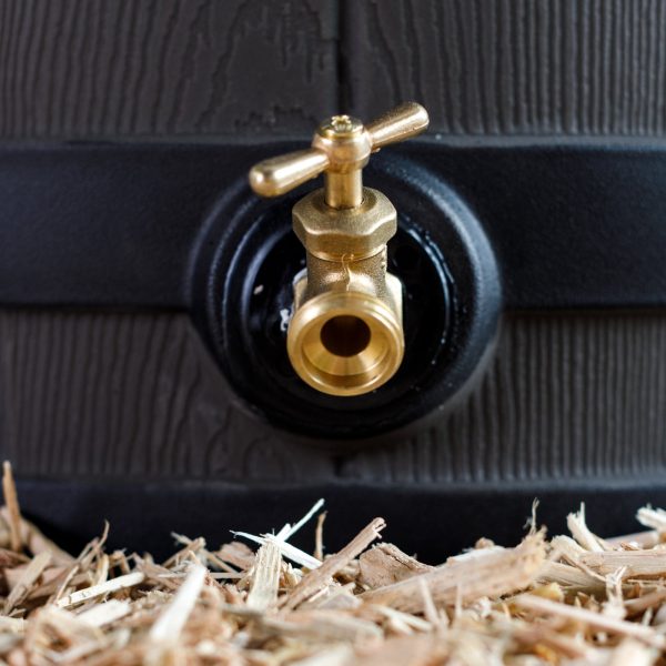 50 Gallon  Darkened Rib Rain Barrel, Green