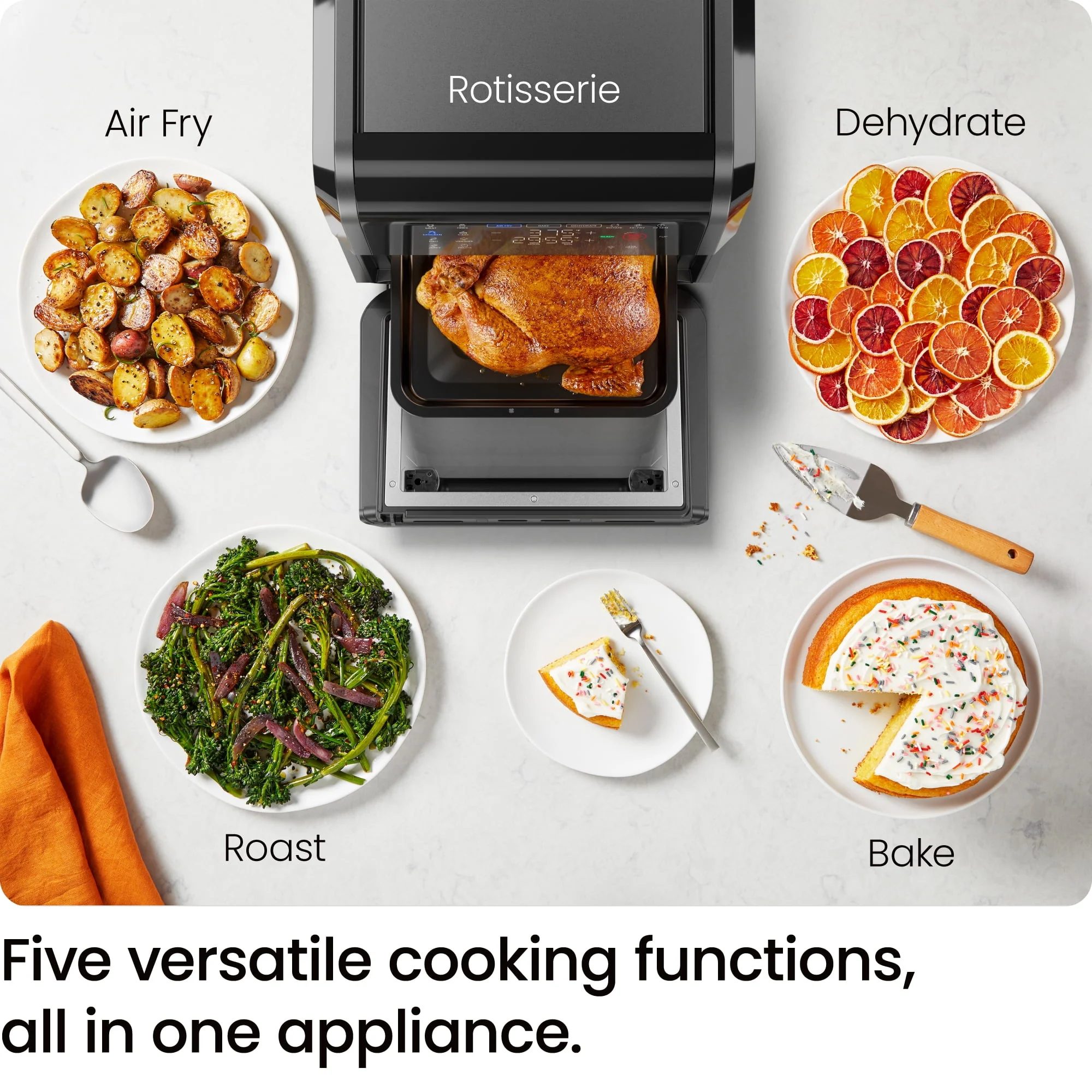 Chefman 6-in-1 Multifunctional Air Fryer Oven w/ 12 Qt Capacity, Digital Touchscreen - Black, New