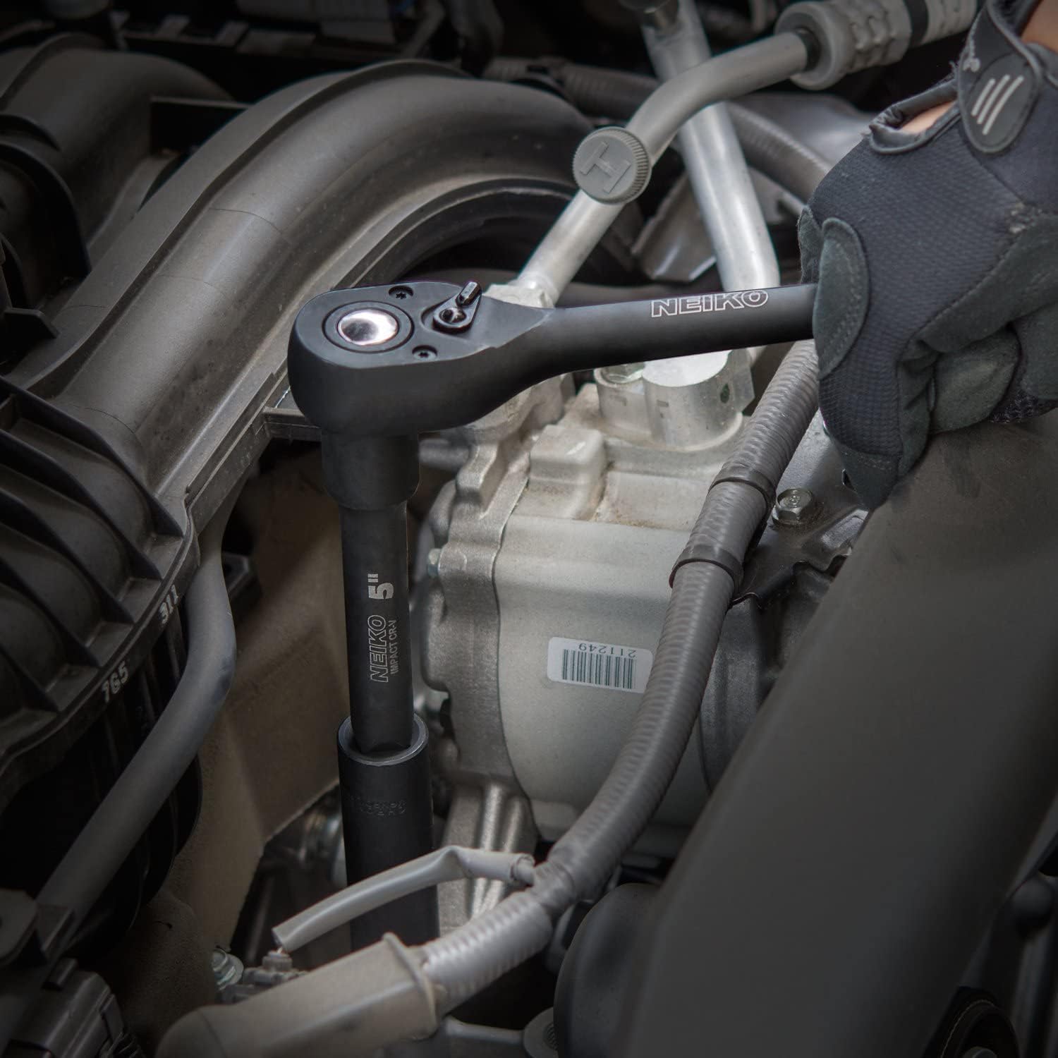 Chrome Vanadium Impact Socket Set 1/2′′ Drive, 65-Piece, SAE & Metric, Deep & Shallow, Includes Adapters & Ratchet Handle