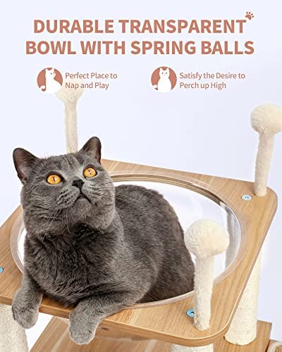 Made4Pets Cat Tree Modern Cat Tower Featuring with Fully Sisal Covering Scratching Posts