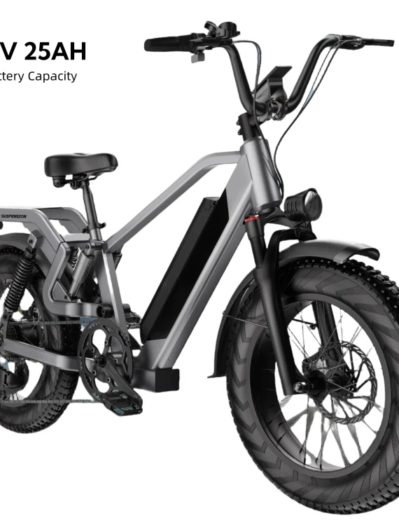 Electric Bike For Adults, 20” Fat Tire Folding Ebike With 750W Brushless Motor 48V 25AH Battery, 7 Speed 20MPH, Foldable E-Bikes