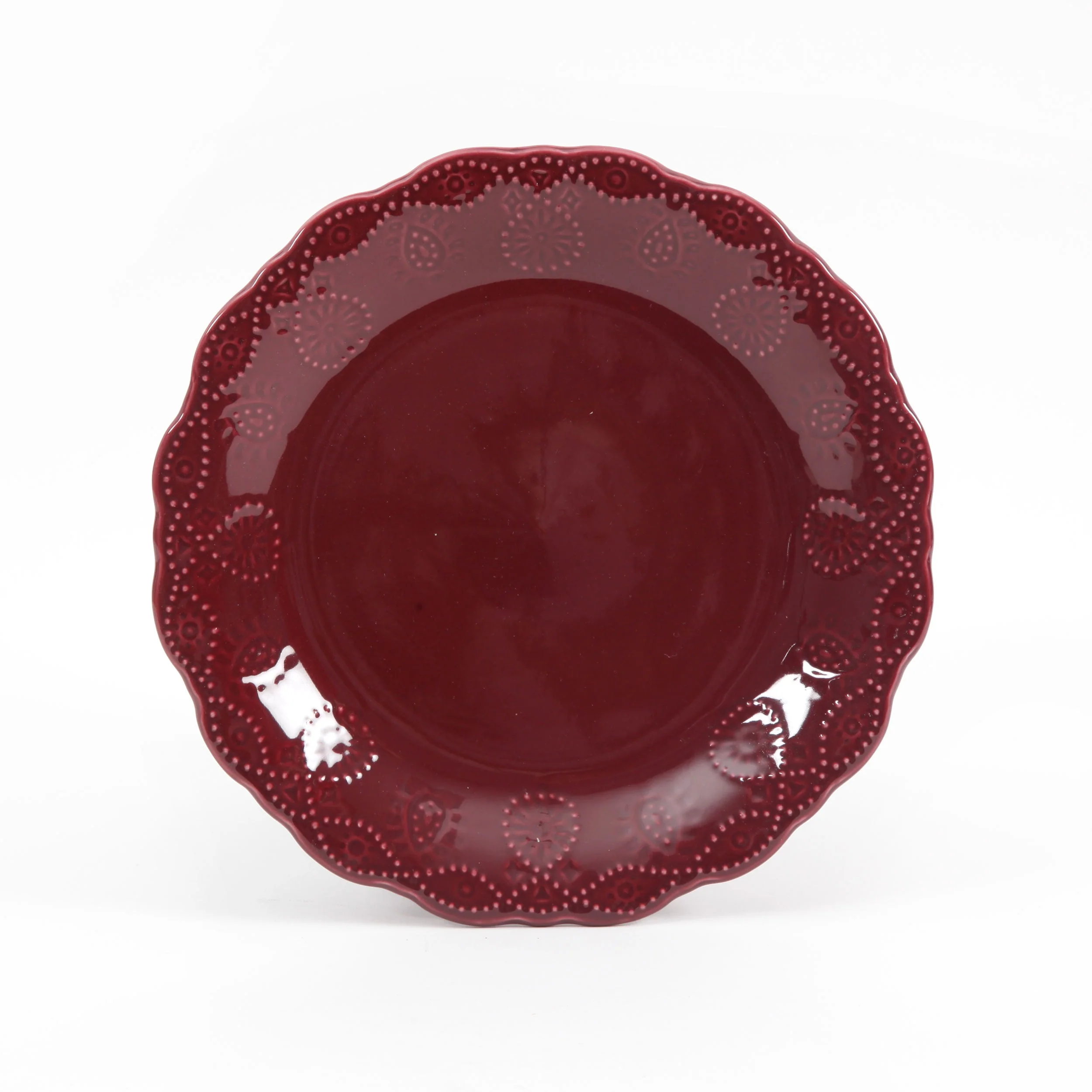 The Pioneer Woman Lace 12-Piece Dinnerware Set, Plum